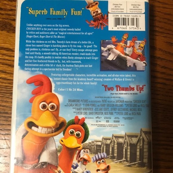 Chicken Run VHS Movie Release year 2000, perfect condition, case included - Picture 3 of 3